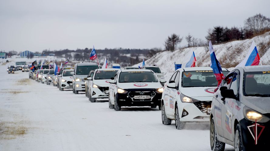 Сахалинские росгвардейцы приняли участие в самом масштабном патриотическом автопробеге 